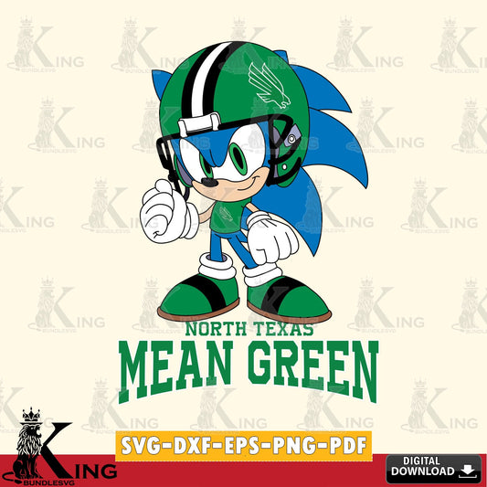 North Texas Mean Green Sonic Football Mascot SVG file, Vector , Digital Download , PDF File , Instant Download