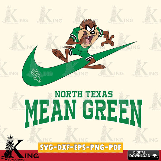 North Texas Mean Green Taz Football Nike SVG file, Cut file  , Digital Download , Instant Download, Taz svg, NCAA svg