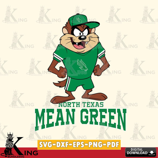 North Texas Mean Green Taz Standing Pose SVG file, Cut file  , Digital Download , Instant Download, Taz svg, NCAA svg