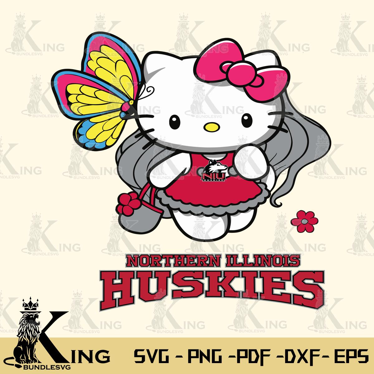 Northern Illinois Huskies Kitty Cartoon Svg Eps Dxf Png File, Digital Download