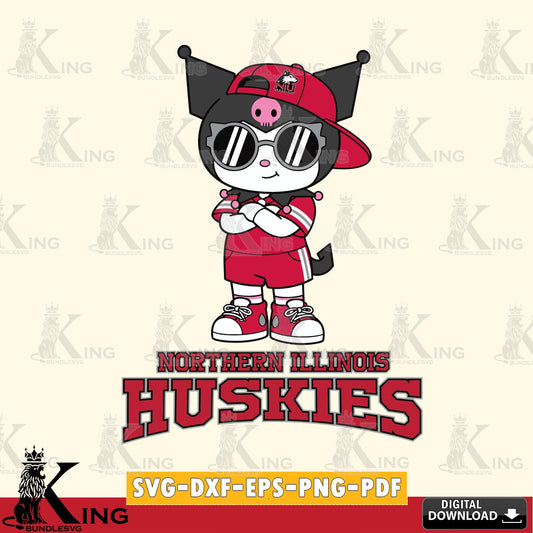 Northern Illinois Huskies Kuromi Football Jersey SVG file, Cricut, Cut file  , Digital Download , Instant Download, Sanrio svg, Clipart