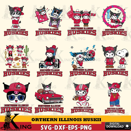 Northern Illinois Huskies Kuromi Football Jersey NCAA Bundle SVG file, Cricut, Cut file  , Digital Download , Instant Download, Sanrio svg, Clipart