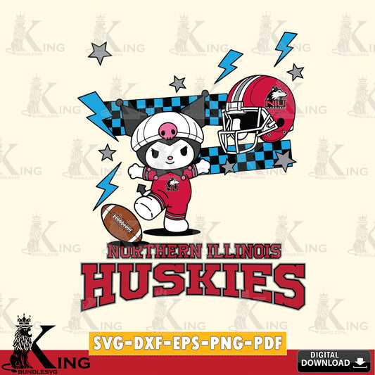 Northern Illinois Huskies Kuromi Game Day SVG file, Cricut, Cut file  , Digital Download , Instant Download, Sanrio svg, Clipart
