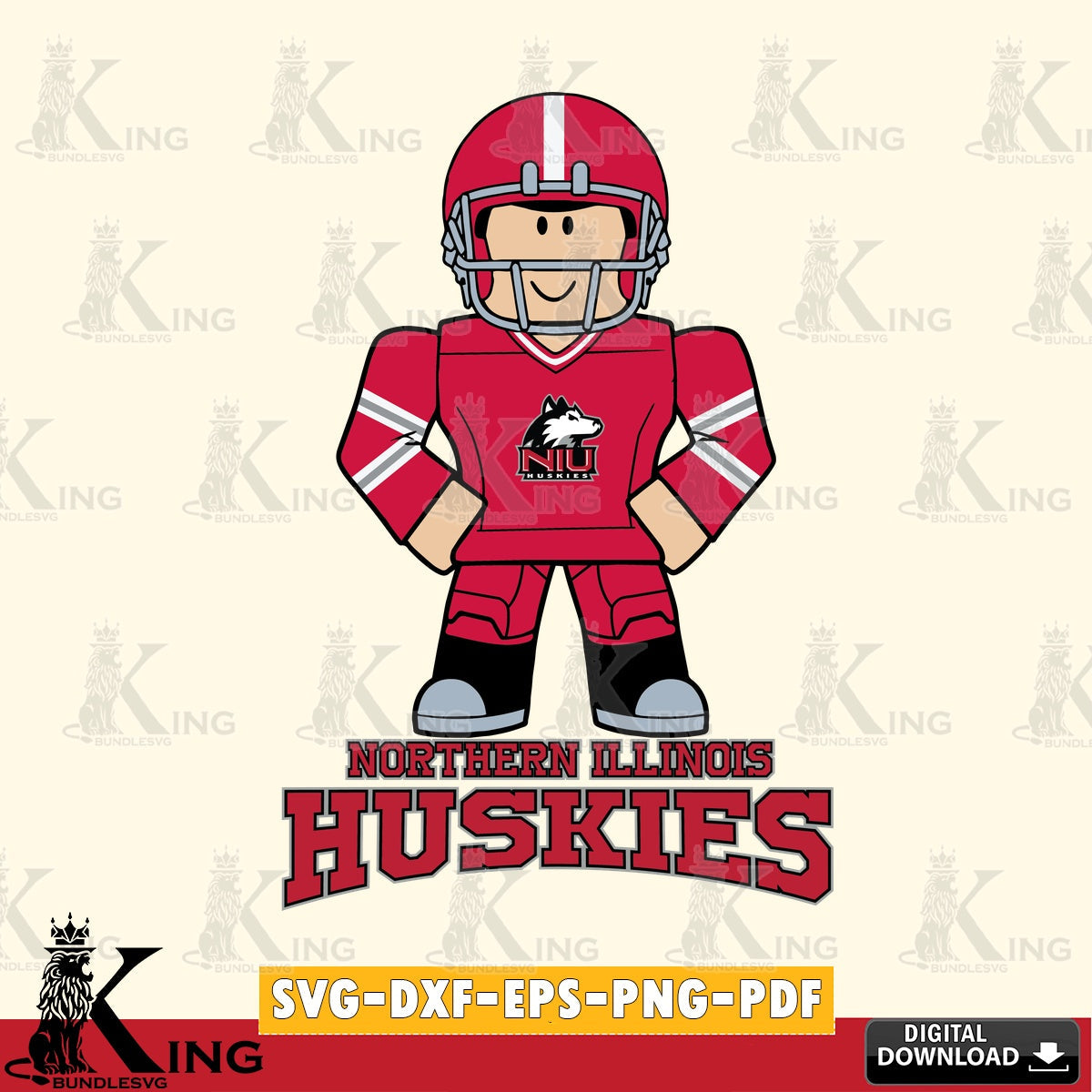 Northern Illinois Huskies Roblox Cool Football SVG file , NCAA Cricut,  File cut , Digital Download , PDF File