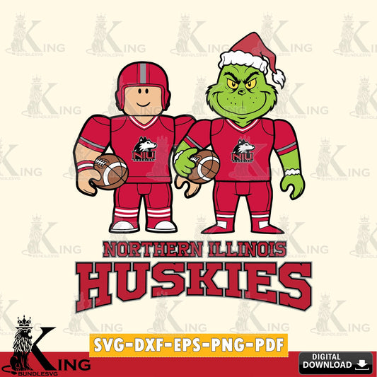Northern Illinois Huskies Roblox & Grinch Football SVG file , NCAA Cricut,  File cut , Digital Download , PDF File