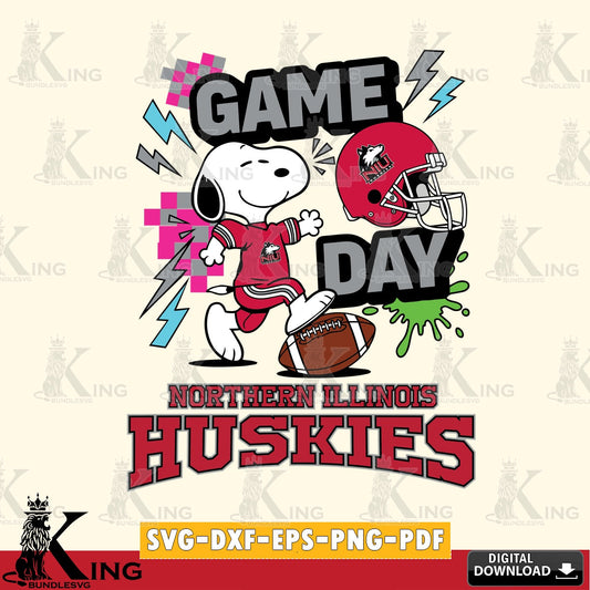 Northern Illinois Huskies Snoopy Game day SVG, Cricut, Cut file  , Digital Download , Instant Download, Peanuts svg, NCAA svg, Football svg, Sport svg