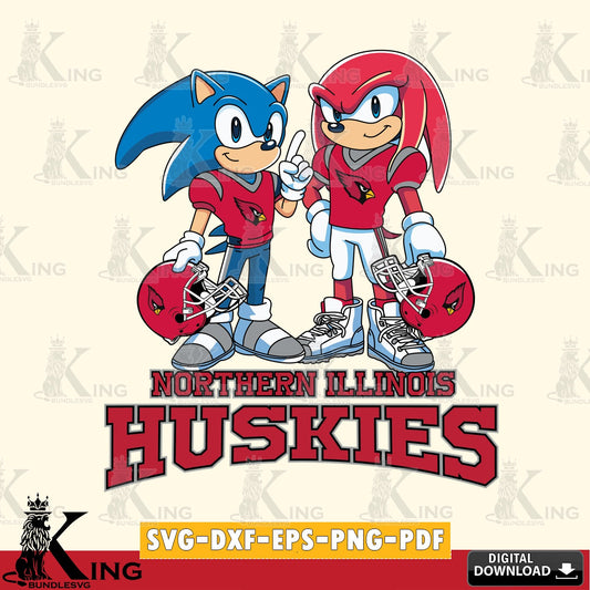 Northern Illinois Huskies Sonic And Knuckles Football SVG file, Vector , Digital Download , PDF File , Instant Download