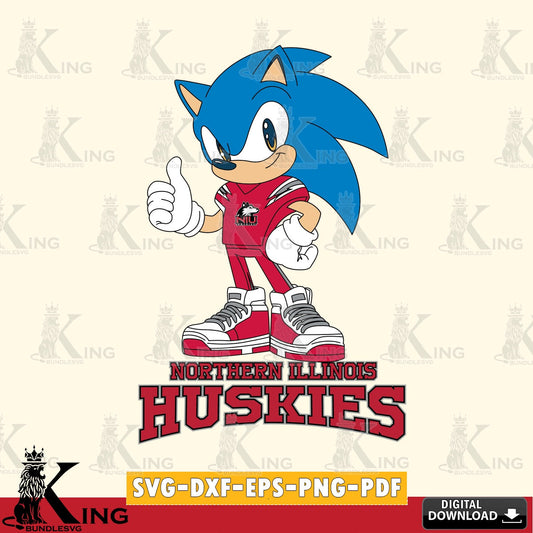 High-quality graphic of Northern Illinois Huskies Sonic Like Football SVG cut file for personalized gifts and laser projects