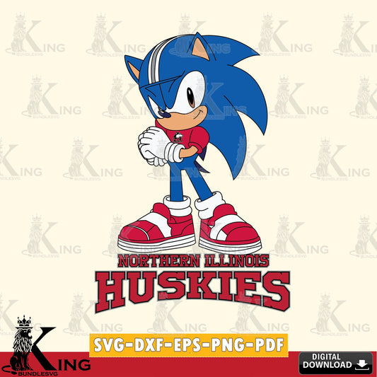 Eye-catching graphic of a Northern Illinois Huskies Sonic cute Football, cut file ideal for vinyl projects and T-shirt printing