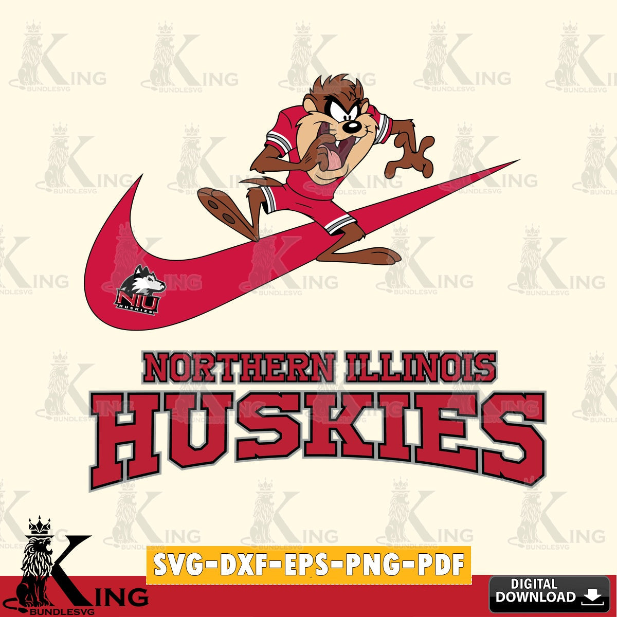 Northern Illinois Huskies Taz Football Nike SVG file, Cut file  , Digital Download , Instant Download, Taz svg, NCAA svg