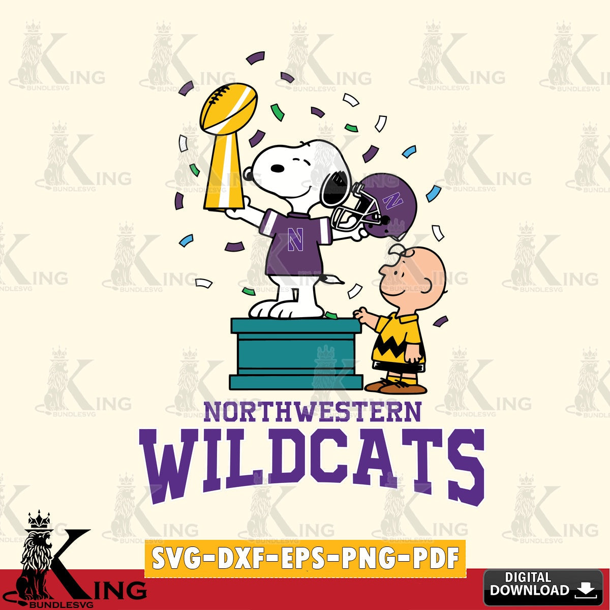 Northwestern Wildcats Peanuts Winner SVG, Cricut, Cut file  , Digital Download , Instant Download, Peanuts svg, NCAA svg, Football svg, Sport svg