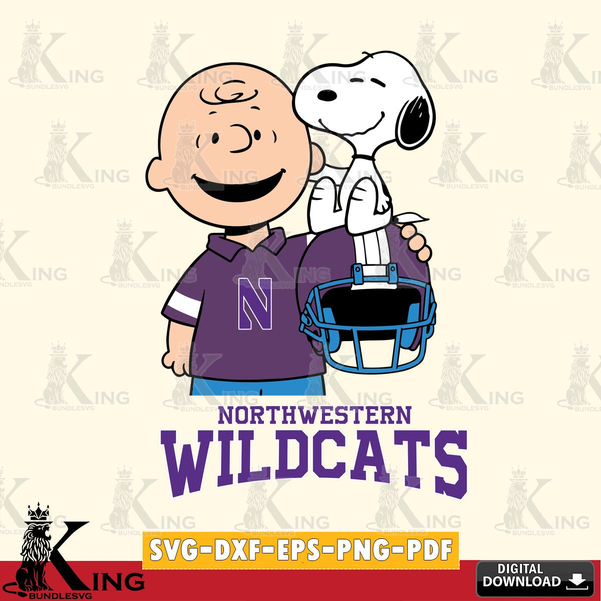 Northwestern Wildcats Snoopy On Helmet SVG, Cricut, Cut file  , Digital Download , Instant Download, Peanuts svg, NCAA svg, Football svg, Sport svg