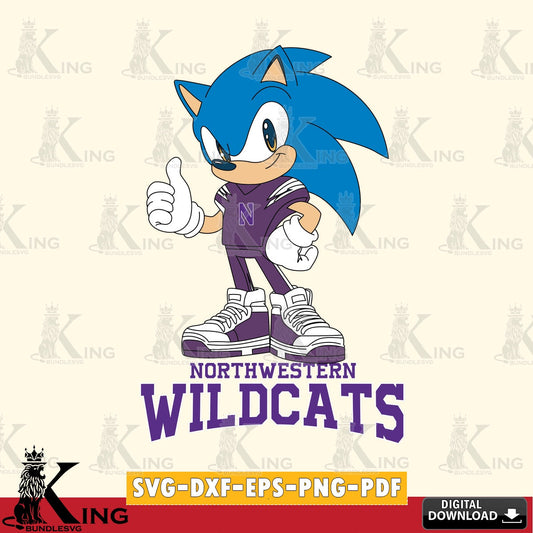 Northwestern Wildcats Sonic Like Football SVG file, Vector , Digital Download , PDF File , Instant Download