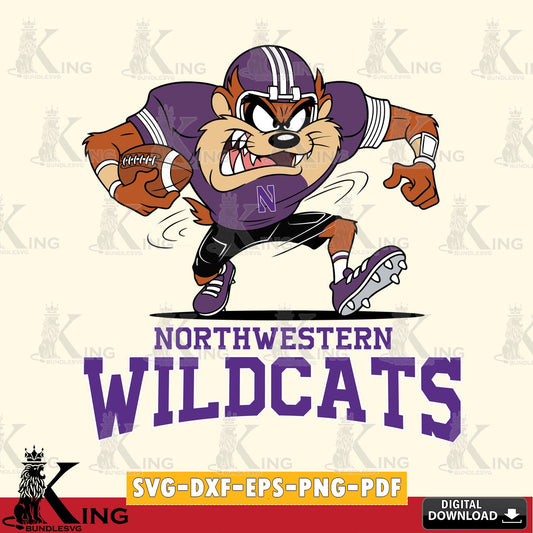 Northwestern Wildcats Taz Football Helmet SVG file, Cut file  , Digital Download , Instant Download, Taz svg, NCAA svg