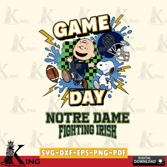 Notre Dame Fighting Irish Game Day Peanuts SVG, Cricut, Cut file  , Digital Download , Instant Download, Peanuts svg, NCAA svg, Football svg, Sport svg