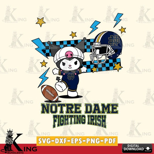 Notre Dame Fighting Irish Kuromi Game Day SVG file, Cricut, Cut file  , Digital Download , Instant Download, Sanrio svg, Clipart