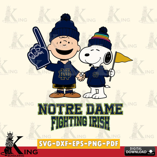Notre Dame Fighting Irish Peanuts Fan Gear SVG, Cricut, Cut file  , Digital Download , Instant Download, Peanuts svg, NCAA svg, Football svg, Sport svg