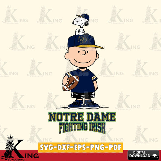 Notre Dame Fighting Irish Peanuts Football Rugby SVG, Cricut, Cut file  , Digital Download , Instant Download, Peanuts svg, NCAA svg, Football svg, Sport svg