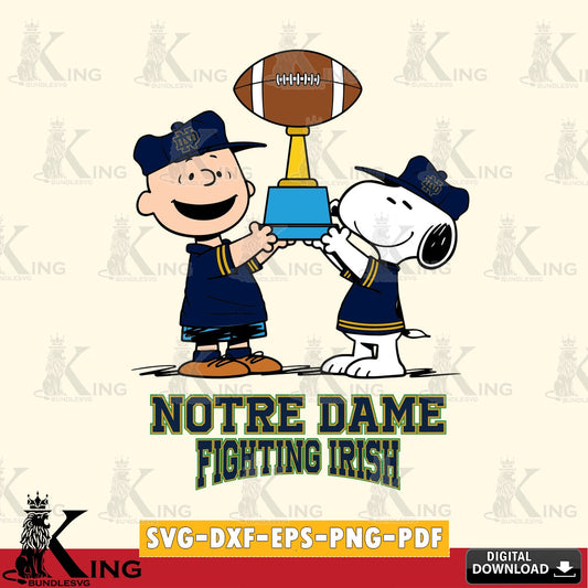 Notre Dame Fighting Irish Peanuts Football Trophy SVG, Cricut, Cut file  , Digital Download , Instant Download, Peanuts svg, NCAA svg, Football svg, Sport svg
