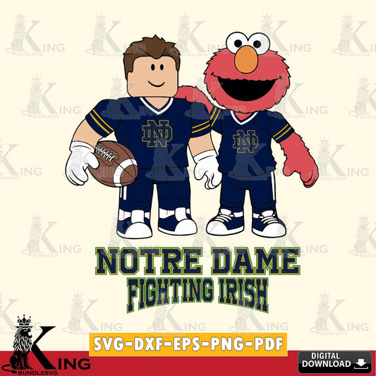 Notre Dame Fighting Irish Roblox & Elmo Football SVG file , NCAA Cricut,  File cut , Digital Download , PDF File