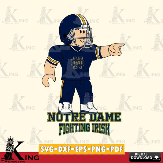 Notre Dame Fighting Irish Roblox Player Football SVG file , NCAA Cricut,  File cut , Digital Download , PDF File
