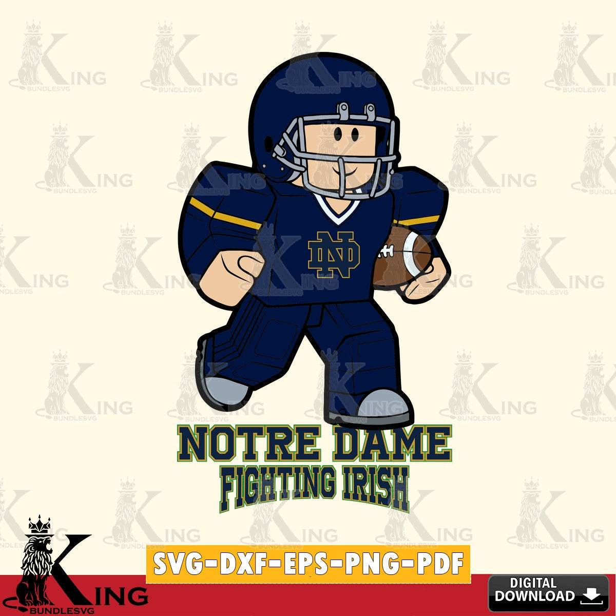 Notre Dame Fighting Irish Roblox Player Rugby SVG file , NCAA Cricut,  File cut , Digital Download , PDF File