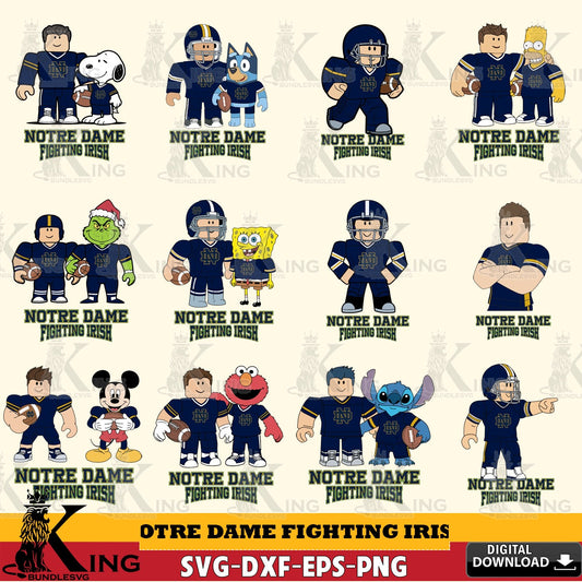 Notre Dame Fighting Irish Roblox With Friends football NCAA Bundle SVG file , NCAA Cricut,  File cut , Digital Download , PDF File
