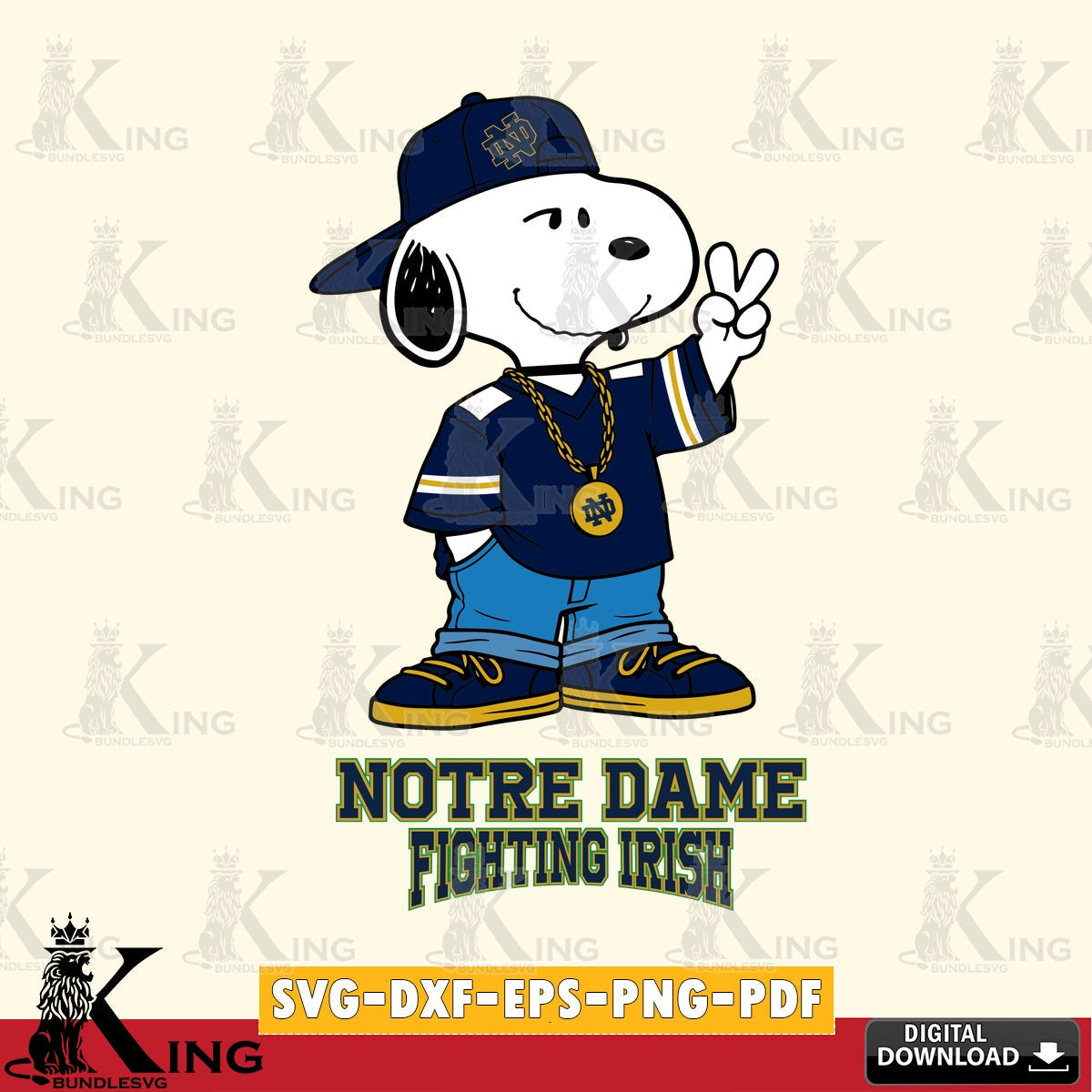Notre Dame Fighting Irish Snoopy Say hi SVG, Cricut, Cut file  , Digital Download , Instant Download, Peanuts svg, NCAA svg, Football svg, Sport svg