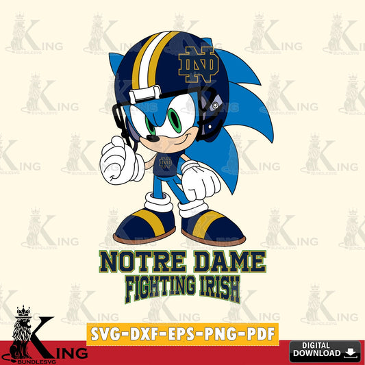 Notre Dame Fighting Irish Sonic Football Mascot SVG file, Vector , Digital Download , PDF File , Instant Download