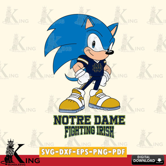 Notre Dame Fighting Irish Sonic Football Star Mascot SVG file, Vector , Digital Download , PDF File , Instant Download