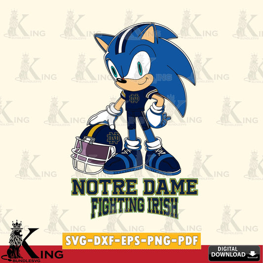 Notre Dame Fighting Irish Sonic Player Football SVG file, Vector , Digital Download , PDF File , Instant Download