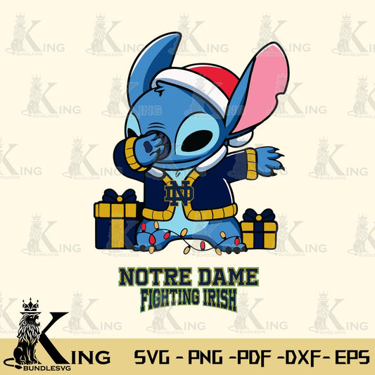 Notre Dame Fighting Irish Stitch Merry Christmas Svg Eps Dxf Png File, Digital Download