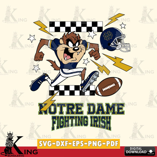 Notre Dame Fighting Irish Taz Football Lightning SVG file, Cut file  , Digital Download , Instant Download, Taz svg, NCAA svg