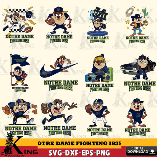 Notre Dame Fighting Irish Taz Football NCAA Bundle SVG file, Cut file  , Digital Download , Instant Download, Taz svg, NCAA svg