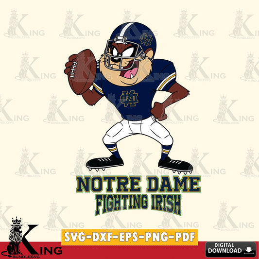Notre Dame Fighting Irish Taz Football Player SVG file, Cut file  , Digital Download , Instant Download, Taz svg, NCAA svg