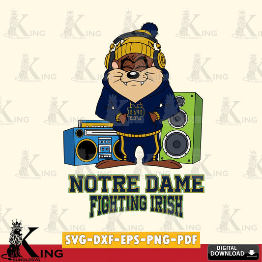 Notre Dame Fighting Irish Taz Hip Hop SVG file, Cut file  , Digital Download , Instant Download, Taz svg, NCAA svg