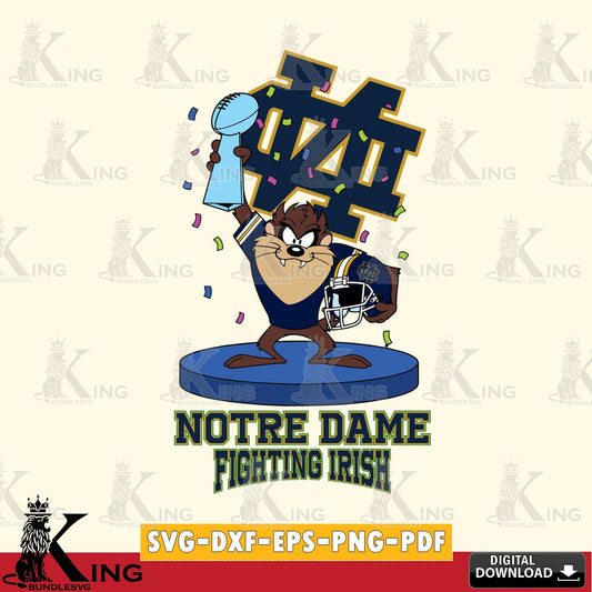 Notre Dame Fighting Irish Taz Trophy Podium SVG file, Cut file  , Digital Download , Instant Download, Taz svg, NCAA svg