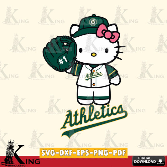 Complete bundle for Oakland Athletics Hello Kitty Baseball, versatile clip art for stickers, decals, and mugs