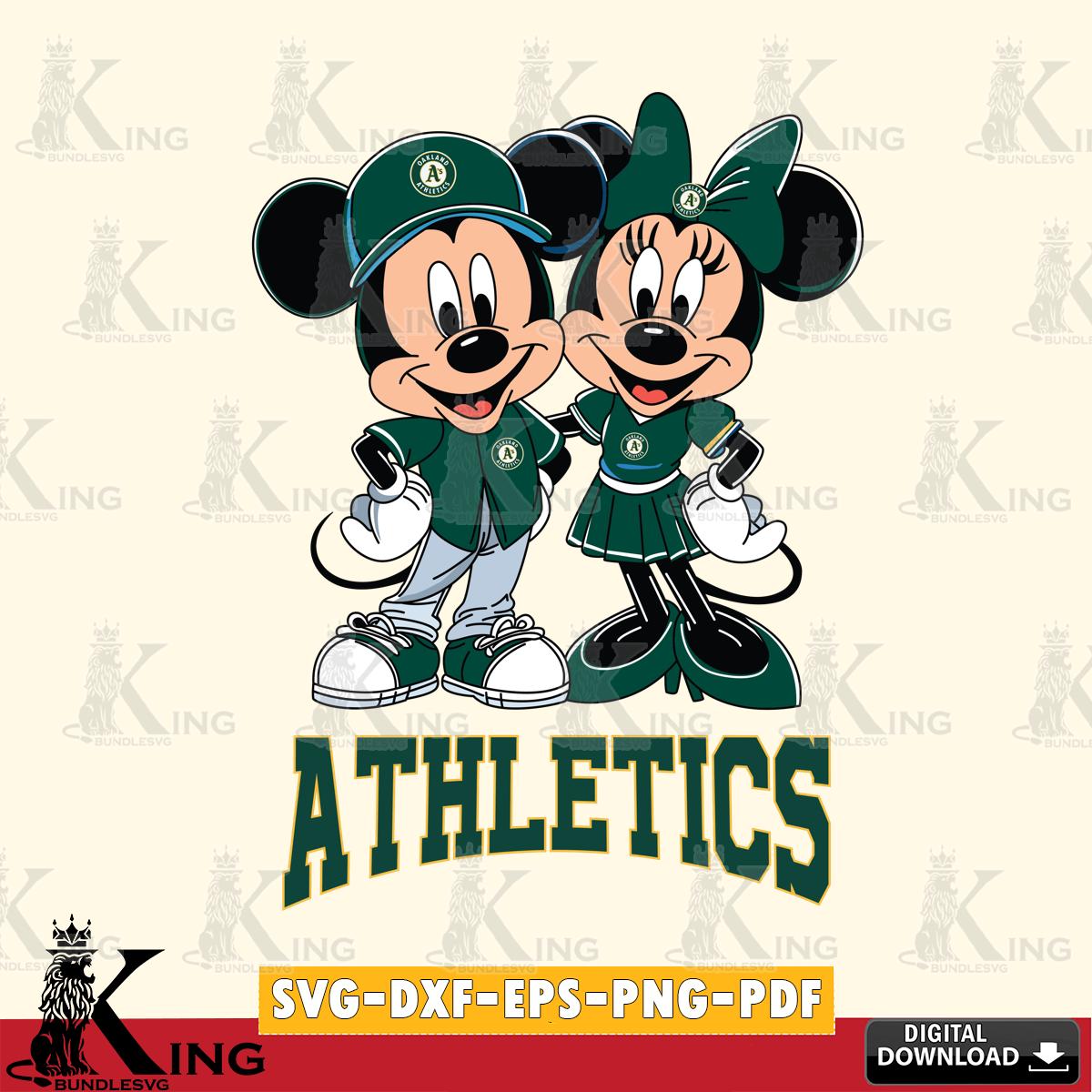 Oakland Athletics Mickey Minnie Mouse smile SVG File, MLB for Cricut, Silhouette, Digital Download , file cut