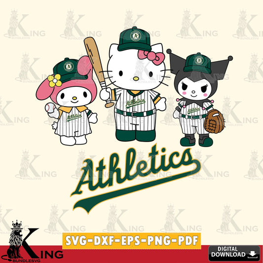 Jumbo collection of Oakland Athletics Squad kitty kuromi melody cut file ideal for vinyl projects and T-shirt printing
