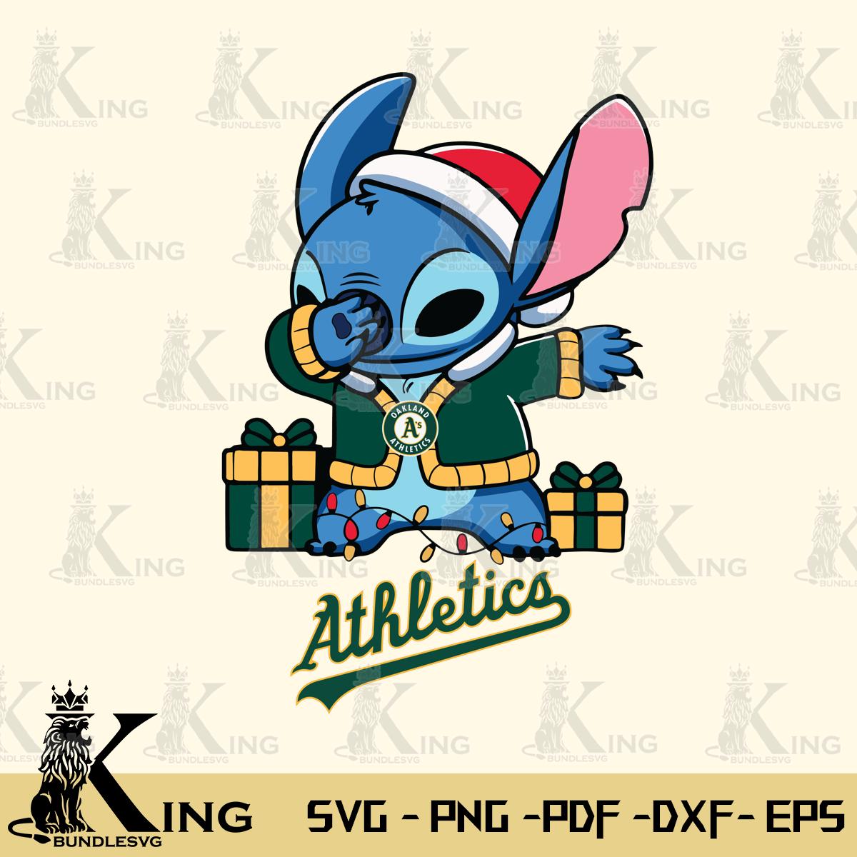 Oakland Athletics Stitch Merry Christmas Svg Eps Dxf Png File, Digital Download