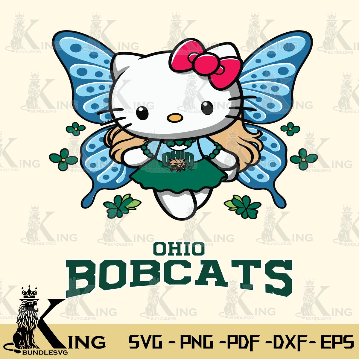 Ohio Bobcats Butterfly Kitty Charm Svg Eps Dxf Png File, Digital Download