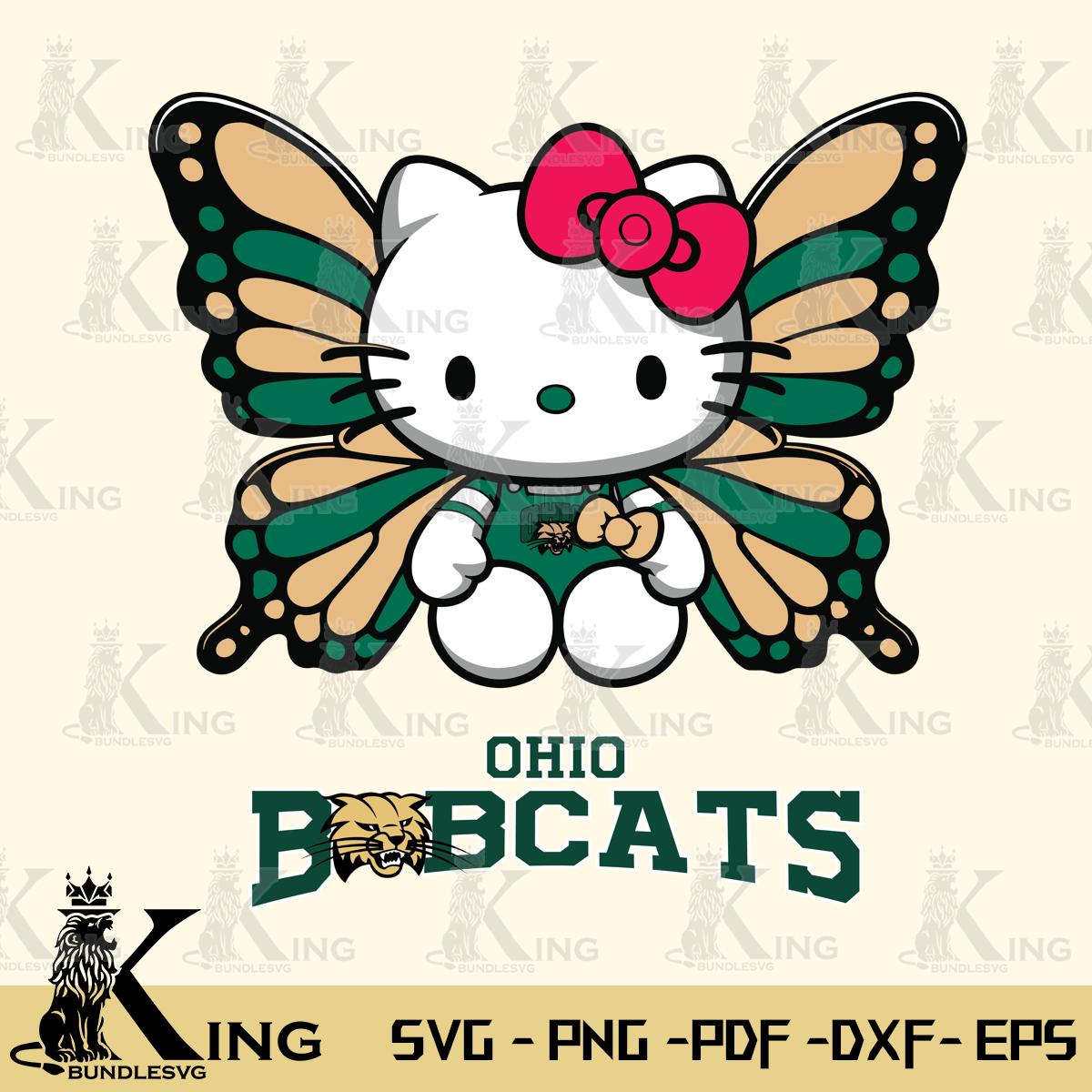 Ohio Bobcats Butterfly Kitty Delight Svg Eps Dxf Png File, Digital Download