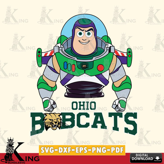 Digital download featuring Ohio Bobcats Buzz Lightyear Football, SVG cut file for personalized gifts and laser projects