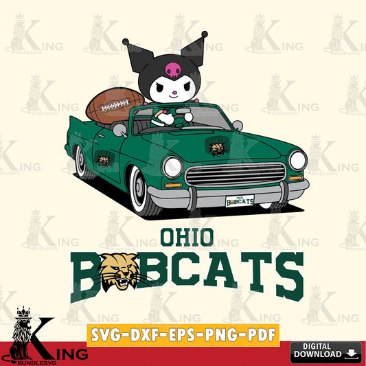 Ohio Bobcats Kuromi Car Football Game SVG file, Cricut, Cut file  , Digital Download , Instant Download, Sanrio svg, Clipart