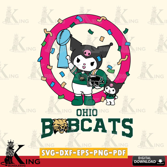 Ohio Bobcats Kuromi Football Champion SVG file, Cricut, Cut file  , Digital Download , Instant Download, Sanrio svg, Clipart