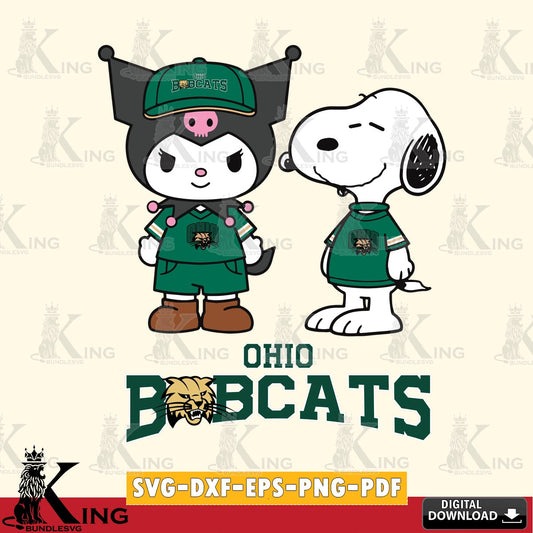 Ohio Bobcats Kuromi Snoopy Football SVG file, Cricut, Cut file  , Digital Download , Instant Download, Sanrio svg, Clipart