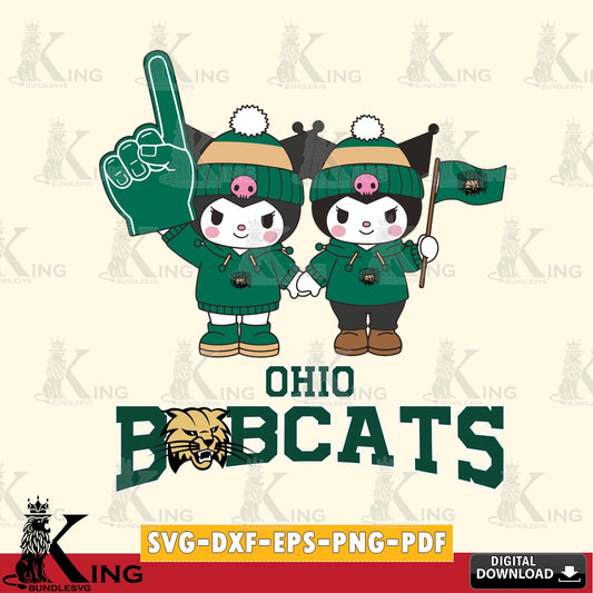 Ohio Bobcats Kuromi rugby Fan SVG file, Cricut, Cut file  , Digital Download , Instant Download, Sanrio svg, Clipart