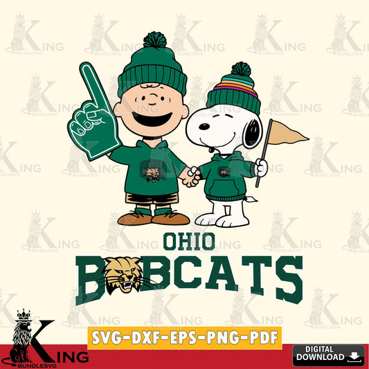 Ohio Bobcats Peanuts Fan Gear SVG, Cricut, Cut file  , Digital Download , Instant Download, Peanuts svg, NCAA svg, Football svg, Sport svg