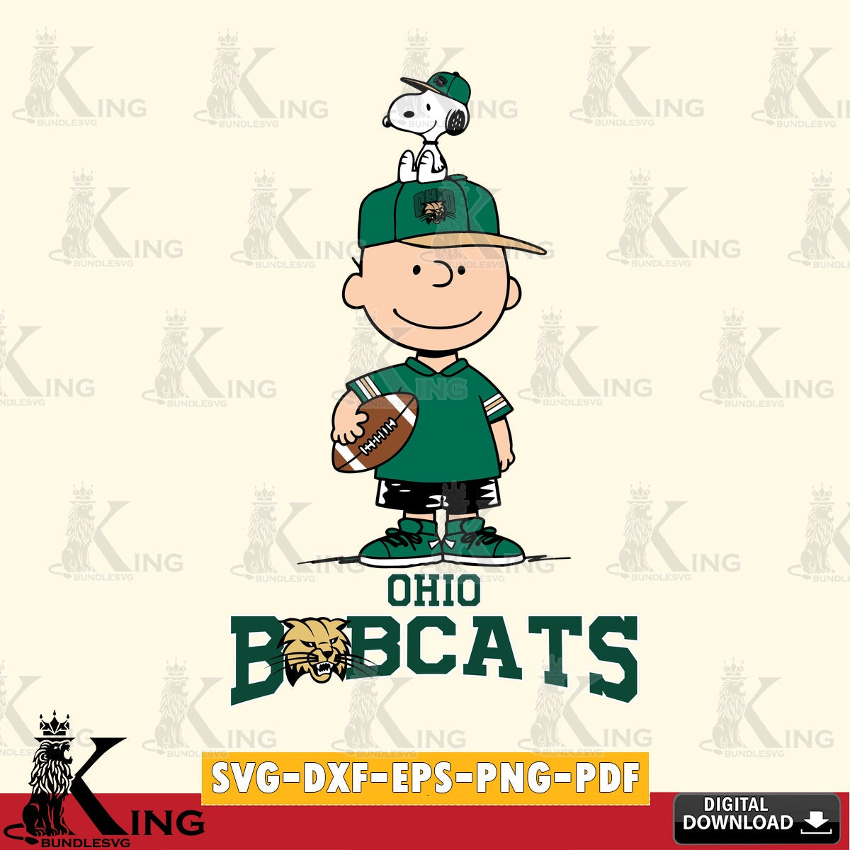 Ohio Bobcats Peanuts Football Rugby SVG, Cricut, Cut file  , Digital Download , Instant Download, Peanuts svg, NCAA svg, Football svg, Sport svg